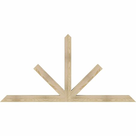 Ekena Millwork Saratoga Rough Sawn Timber Gable Bracket, Douglas Fir, 84"W x 42"H x 4"D x 4"F, 12/12 Pitch GBW084X42X0404SAR00RDF